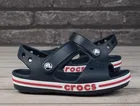 Sandały chłopięce, granatowe, Crocs Byaband