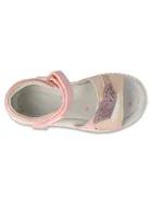 Sandały dziewczęce, różowe, skórzana wkładka, Befado