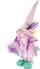 Saska Garden, dekoracja wiosenna, skrzat gnom, z lawendą, 25 cm