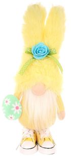 Saska Garden, dekoracja wiosenna, skrzat gnom, zajączek w trampkach, żółty, 25 cm