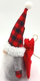 Saska Garden, Mikołajek dekoracyjny z workiem na prezent, 20 cm