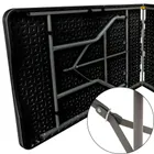 Saska Garden, stół cateringowy, składany w walizkę, 180-70-74 cm, max 100 kg, czarny