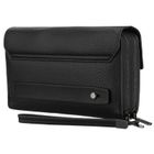 Saszetka do ręki, czarna, skóra ekologiczna, Rovicky