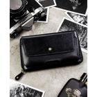 Saszetka na biodro, czarna, skórzana, Rovicky