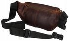Saszetka na biodro, nerka, brązowa, skórzana, Peterson
