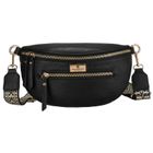 Saszetka na biodro, nerka, czarna, skóra ekologiczna, Peterson