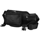 Saszetka na biodro, nerka, czarna, skórzana, Rovicky