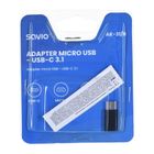 Savio, adapter, AK-31/B, Micro USB F, USB typu C M, czarny