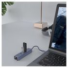 Savio, hub USB-A z adapterem, RJ-45