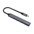 Savio, hub USB-C, 3xUSB-A 2.0, 1xUSB-A 3.0, szary