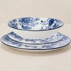 Siaki, Glamt, zestaw ozdobnych talerzy porcelanowych z nadrukiem kwiatowym, 18 elementów