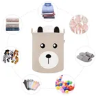 Sipo, kosz na zabawki XL, bawełniany, wodoodporny, zamykany na ściągacz, Beżowy miś