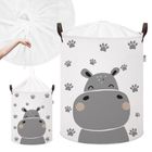 Sipo, kosz na zabawki XL, bawełniany, wodoodporny, zamykany na ściągacz, Hippo