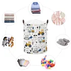 Sipo, kosz na zabawki XL, bawełniany, wodoodporny, zamykany na ściągacz, Mini autka