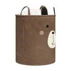 Sipo, kosz na zabawki XXL, wersja premium, zamykany na ściągacz, Brązowy miś