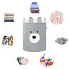 Sipo, kosz na zabawki XXL, wersja premium, zamykany na ściągacz, Szary miś