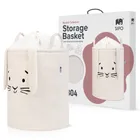 Sipo, Królik, kosz na zabawki XL, premium boucle, zamykany na ściągacz, kremowy