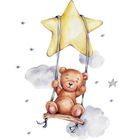 Sipo, naklejki na ścianę do pokoju dziecięcego, Miś na huśtawce