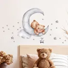 Sipo, naklejki na ścianę do pokoju dziecięcego, Miś na księżycu