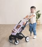 Smoby, Maxi Cosi, wózek spacerówka dla lalek bliźniąt, różowa