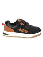 Sneakersy chłopięce, czarne, skórzana wkładka, American Club