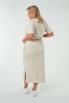 Spódnica damska, plus size, beżowa, Stella, Italian Fashion