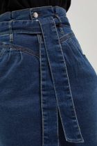 Spódnica jeansowa damska, niebieska, Moodo