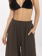 Spodnie damskie, brązowe, Italy Moda