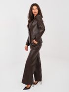 Spodnie damskie, brązowe, Italy Moda