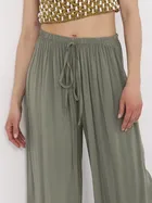 Spodnie damskie, khaki, Italy Moda