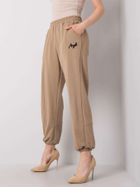 Spodnie dresowe damskie, beżowe, Ex Moda