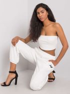 Spodnie dresowe damskie, białe, Ex Moda