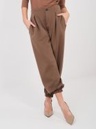 Spodnie dresowe damskie, brązowe, Italy Moda