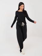 Spodnie dresowe damskie, czarne, Italy Moda