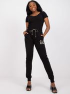 Spodnie dresowe damskie, czarne, Relevance