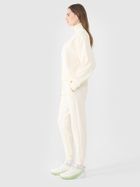 Spodnie dresowe damskie, ecru, 4F