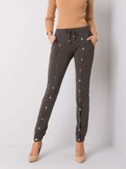 Spodnie dresowe damskie, khaki, Relevance