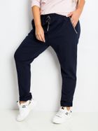Spodnie dresowe damskie, plus size, granatowe, Relevance