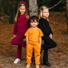 Spodnie dresowe dziecięce, musztardowe, Eevi