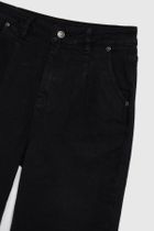 Spodnie jeansowe damskie, mom fit, czarne, Moodo