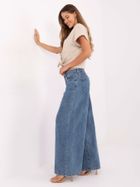 Spodnie jeansowe damskie, wide leg, niebieskie, Sublevel