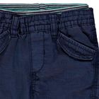 Spodnie materiałowe chłopięce, niebieskie, bojówki, Kanz