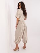 Spodnie materiałowe damskie, beżowe, Italy Moda