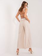 Spodnie materiałowe damskie, beżowe, Italy Moda
