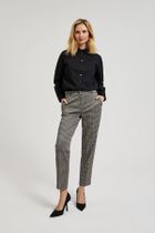 Spodnie materiałowe damskie, beżowe, Moodo