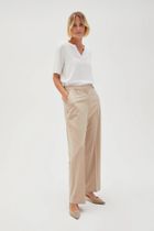 Spodnie materiałowe damskie, beżowe, Moodo