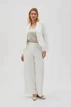 Spodnie materiałowe damskie, białe, Moodo