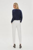 Spodnie materiałowe damskie, białe, Moodo