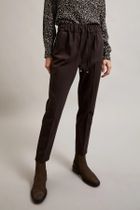 Spodnie materiałowe damskie, brązowe, Moodo