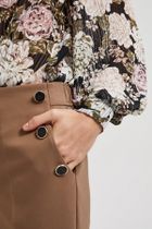 Spodnie materiałowe damskie, brązowe, Moodo